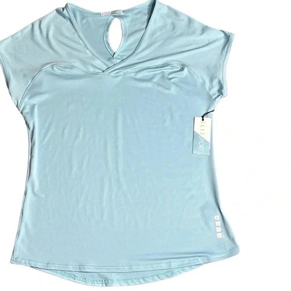 Y2K, Vtg, NWT , ELLE  T shirt women L.,cap sleeve,gym, Athleisure,fitted,long - Picture 1 of 9